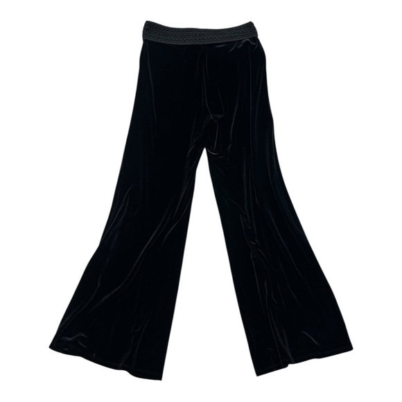Lapis Black Velour Pull On Palazzo Pants - Size Large - Picture 5 of 5
